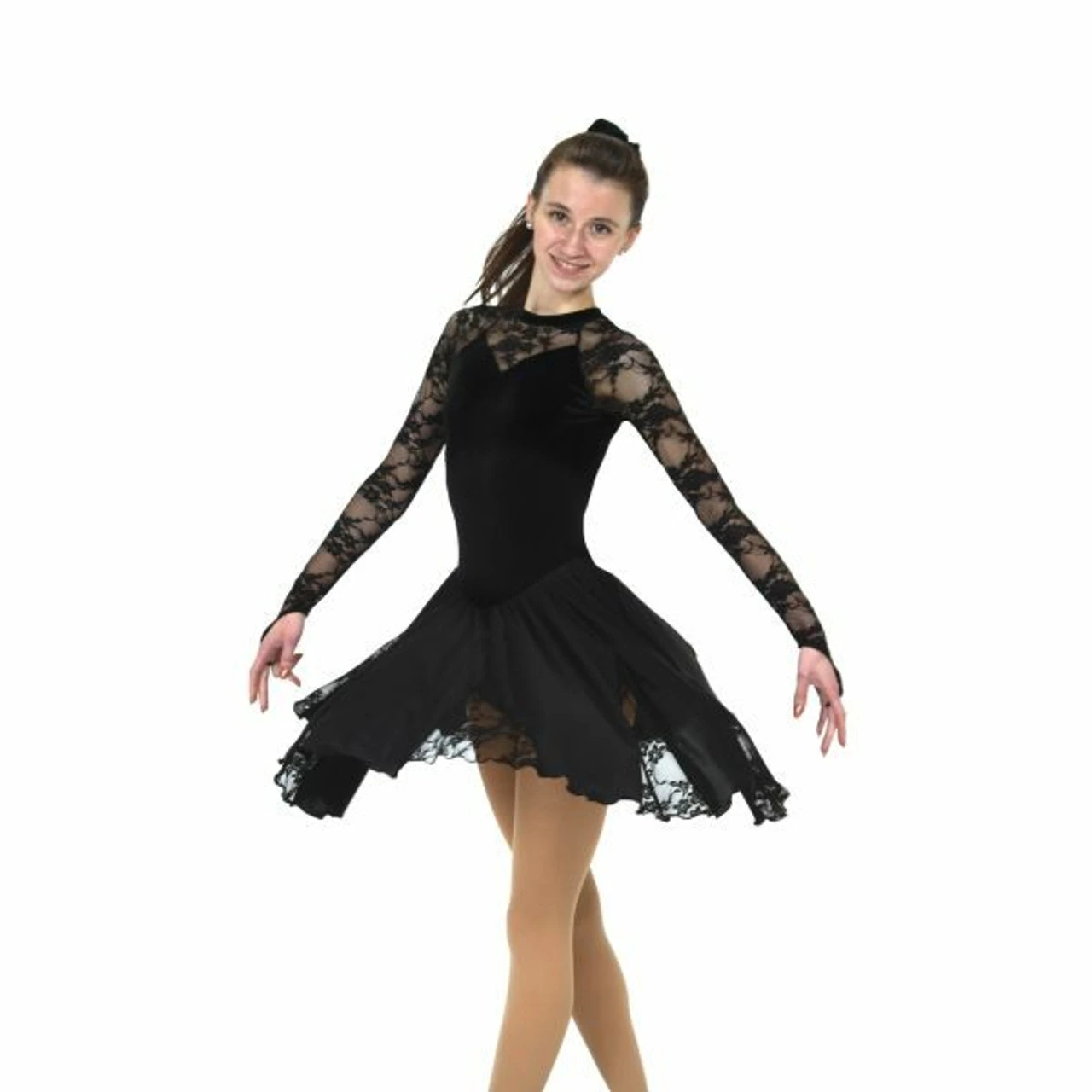 Jerry's 583 Lace Inset Dance Dress - Jet Black 4 Jerry's 583 Lace Inset Dance Dress - Jet Black - Image 2