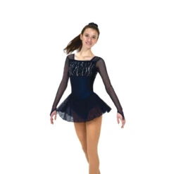 Solitaire Style F22003 Graceful Gathers Dress - Midnight Blue -IceTrek Shop F22003R Navy Front 56004.1655940676.1280.1280 11141.1656106864