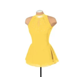 Solitaire Style F22008 Mesh Keyhole Dress- Navy 11 Solitaire Style F22008 Mesh Keyhole Dress- Navy -IceTrek Shop F22008R Yellow Front 600x600 42144.1656366522