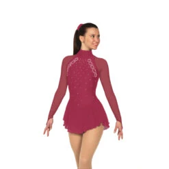 Solitaire Style F22009 Classic High Neck Dress- Regal Purple -IceTrek Shop F22009RClaretFrontCROP 09369.1681163933